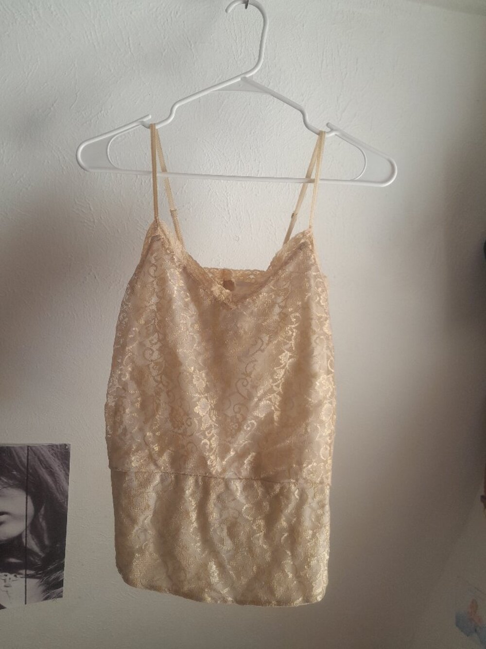 Gold and white tank top